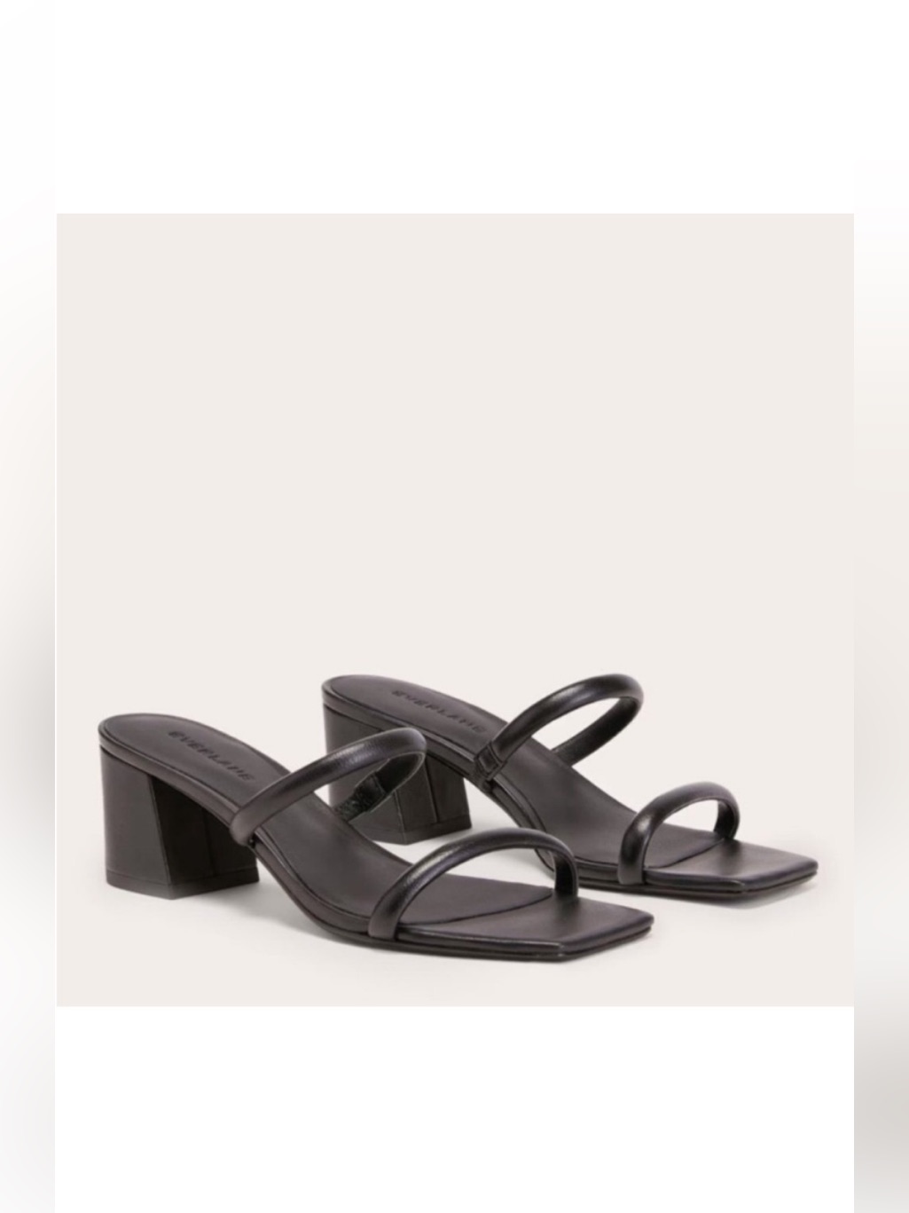 Everlane Shoes 7 Double Strap Heel Sandals Black